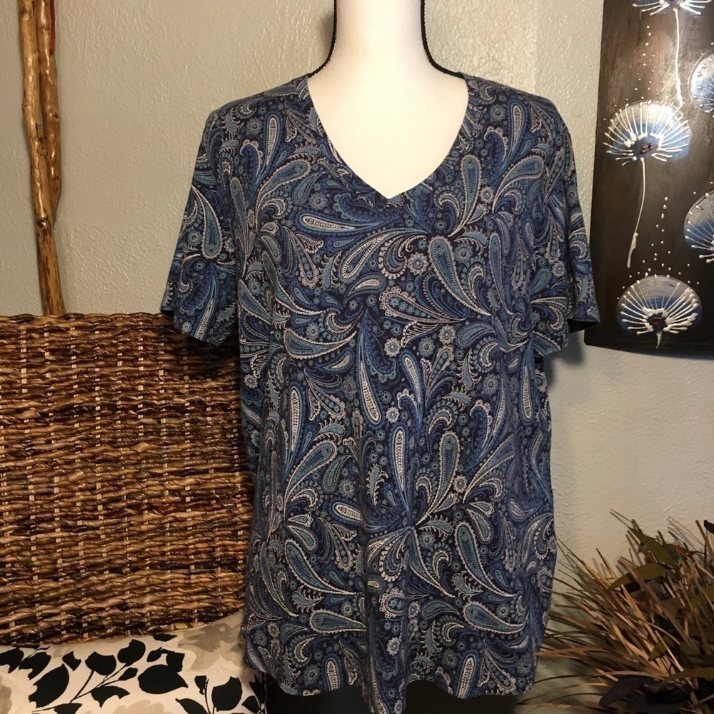 Indigo Navy Paisley T Shrt